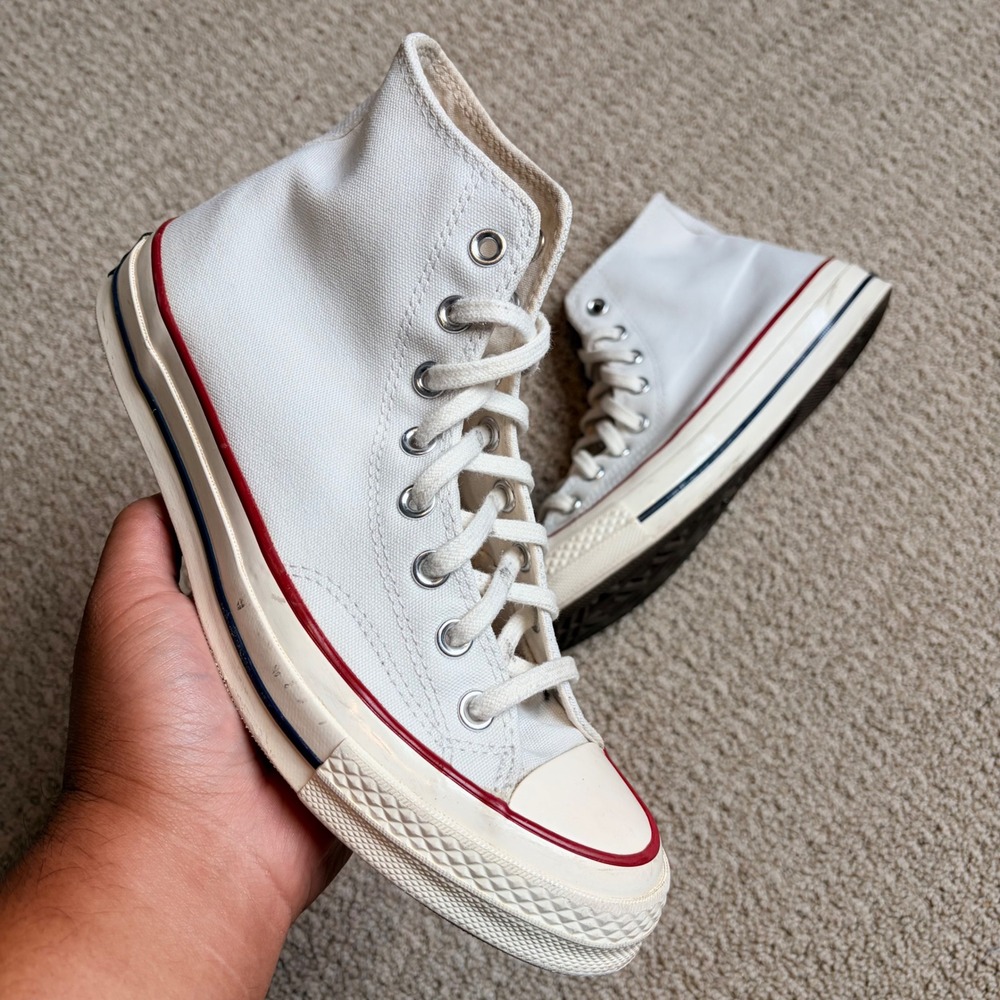 Converse Chuck 70 High Top Parchment White Sneakers 162056C Womens 9.5